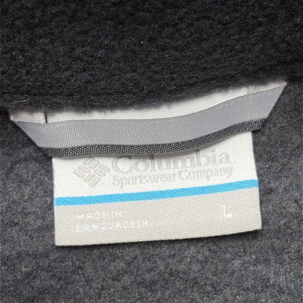 Columbia Sweater Mens Large Black Quarter Zip Fleece Pullover Outdoors Warm